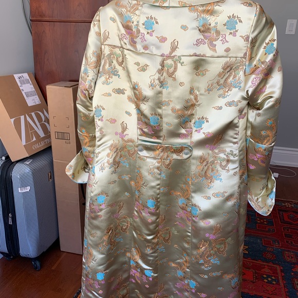 Gold Silk Jacket Dress - Picture 2 of 3